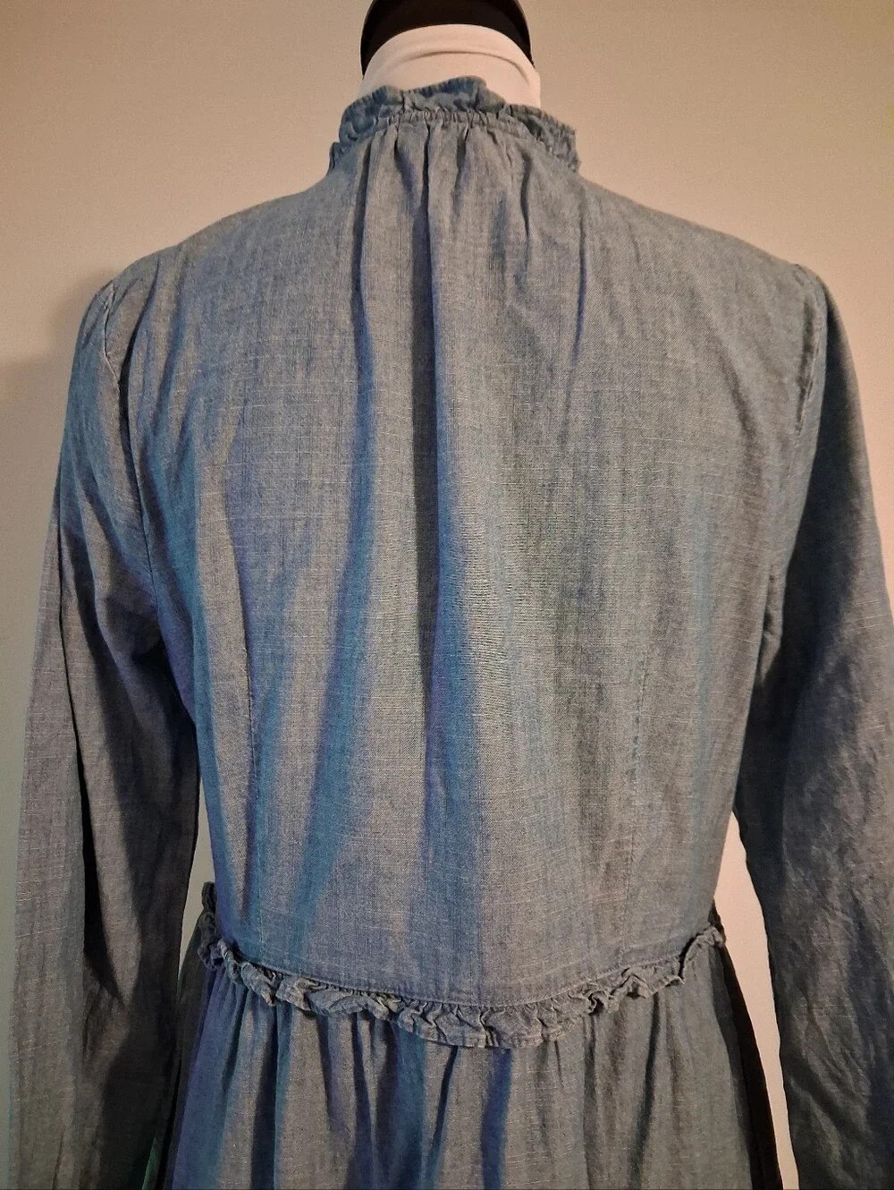 J. Crew Chambray Blue Button-Front Dress